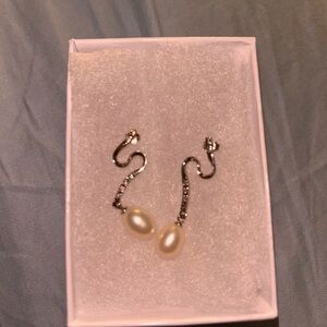 Elegant Silver and Pearl Drop Earrings